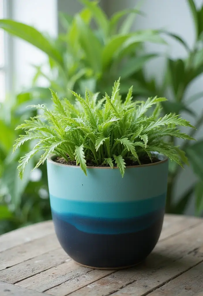 30 Painted Plant Pot Ideas to Brighten Any Space 2 30 Painted Plant Pot Ideas to Brighten Any Space - 2. Ombré Effects