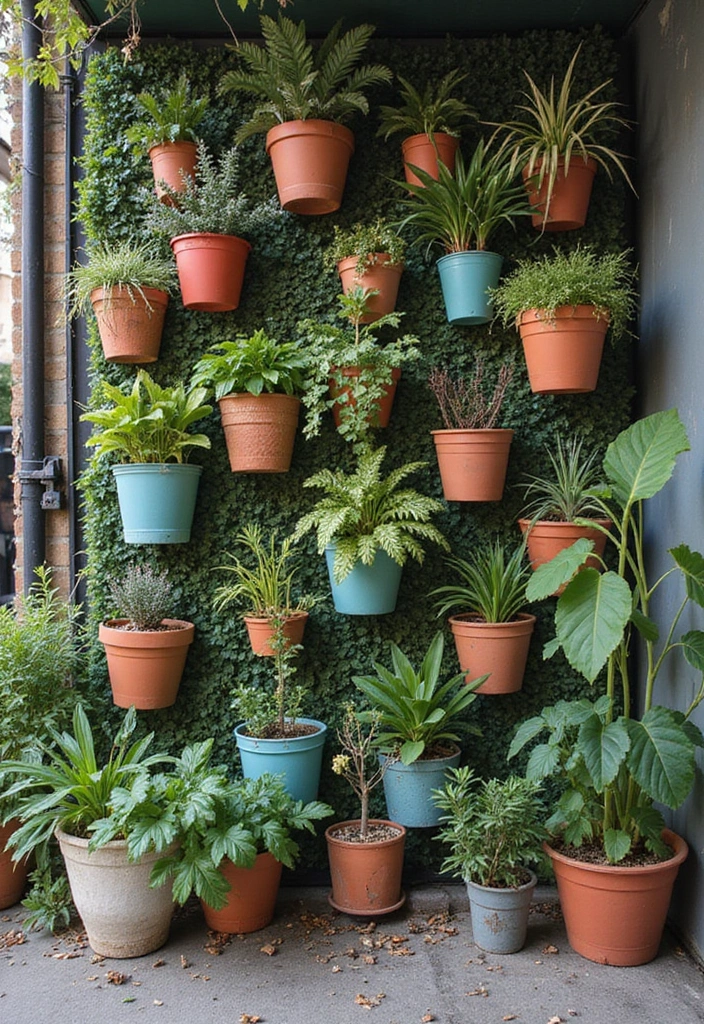 30 Painted Plant Pot Ideas to Brighten Any Space 20 30 Painted Plant Pot Ideas to Brighten Any Space - 20. Potted Wall Art