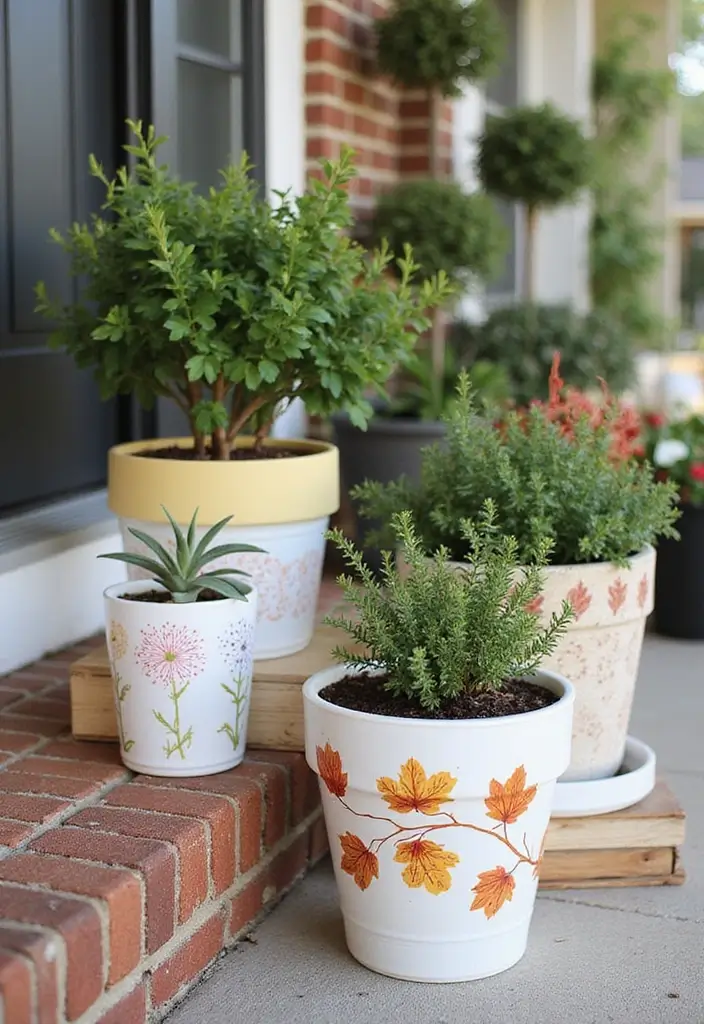 30 Painted Plant Pot Ideas to Brighten Any Space 23 30 Painted Plant Pot Ideas to Brighten Any Space - 23. Seasonal Themes