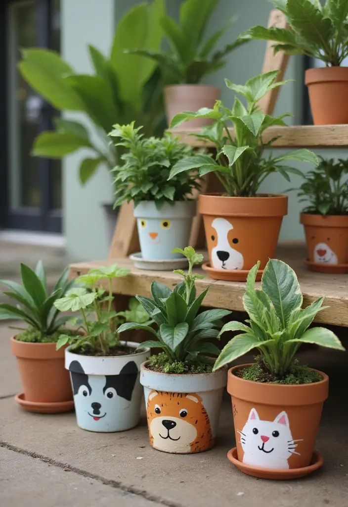 30 Painted Plant Pot Ideas to Brighten Any Space 24 30 Painted Plant Pot Ideas to Brighten Any Space - 24. Fun Animal Faces