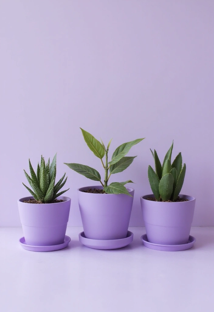 30 Painted Plant Pot Ideas to Brighten Any Space 27 30 Painted Plant Pot Ideas to Brighten Any Space - 27. Monochromatic Magic