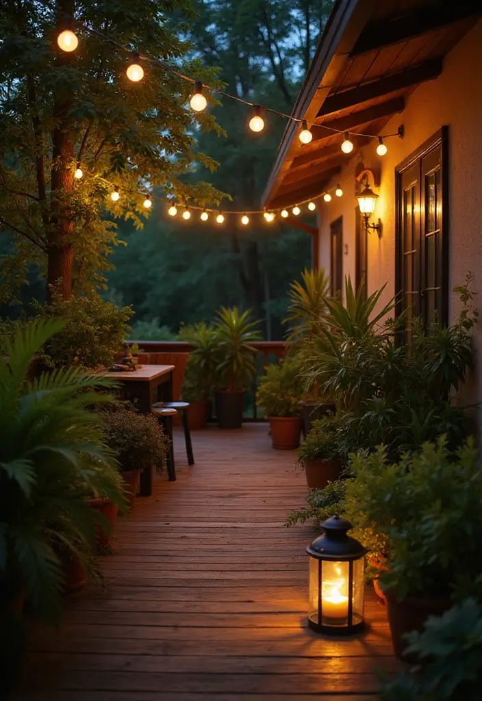 30 Patio Plant Ideas to Transform Your Outdoor Space 12 30 Patio Plant Ideas to Transform Your Outdoor Space - 12. Lanterns and Lights
