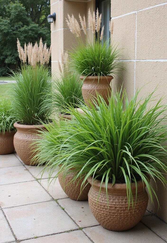 30 Patio Plant Ideas to Transform Your Outdoor Space 17 30 Patio Plant Ideas to Transform Your Outdoor Space - 17. Potpourri of Ornamental Grasses