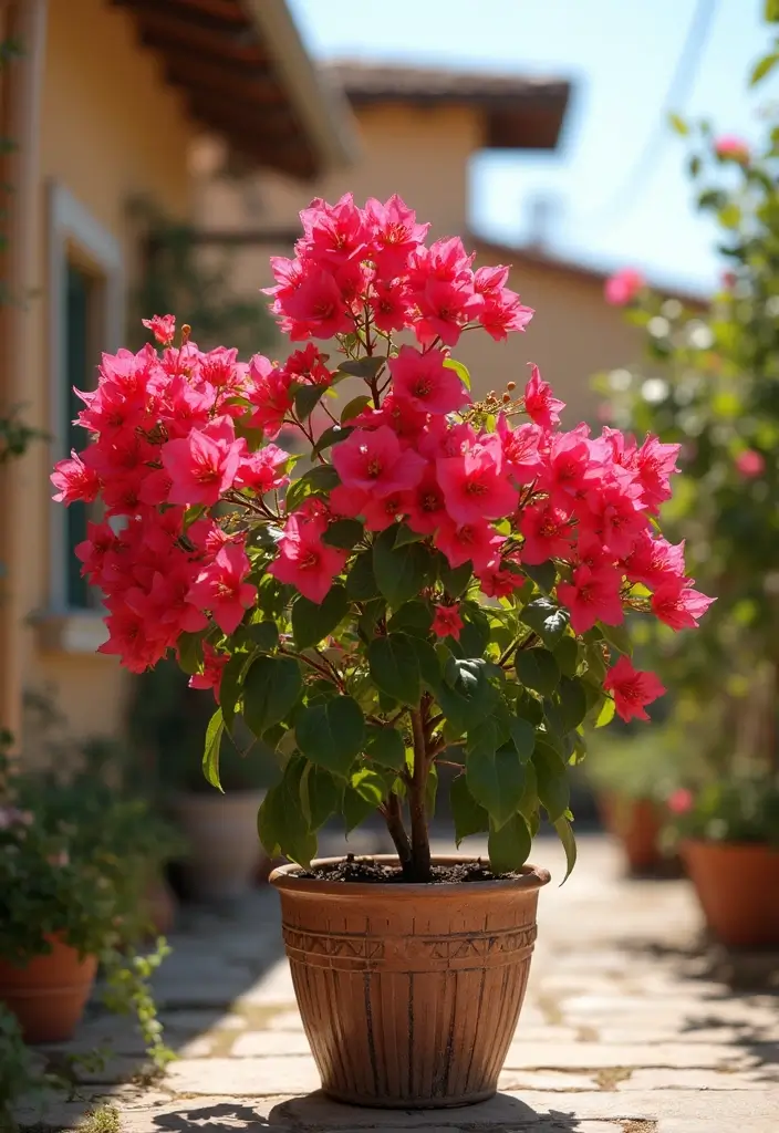 30 Patio Plant Ideas to Transform Your Outdoor Space 19 30 Patio Plant Ideas to Transform Your Outdoor Space - 19. Colorful Bougainvillea