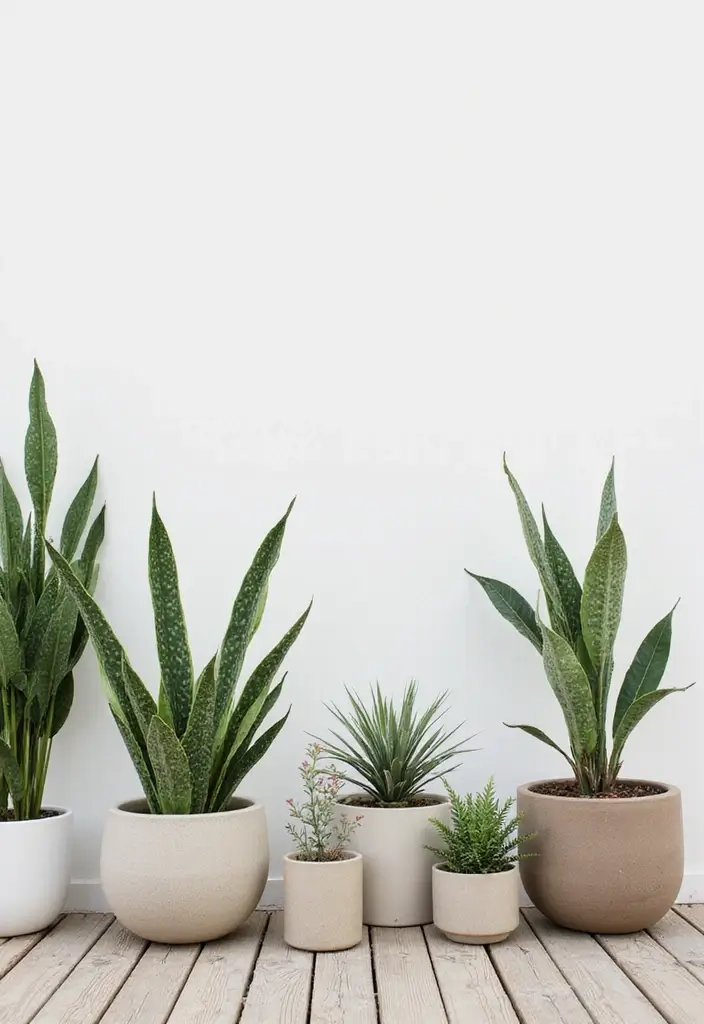30 Patio Plant Ideas to Transform Your Outdoor Space 24 30 Patio Plant Ideas to Transform Your Outdoor Space - 24. Minimalist Plant Arrangements
