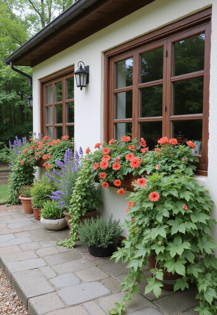 30 Patio Plant Ideas to Transform Your Outdoor Space 27 30 Patio Plant Ideas to Transform Your Outdoor Space - 27. Charming Window Boxes