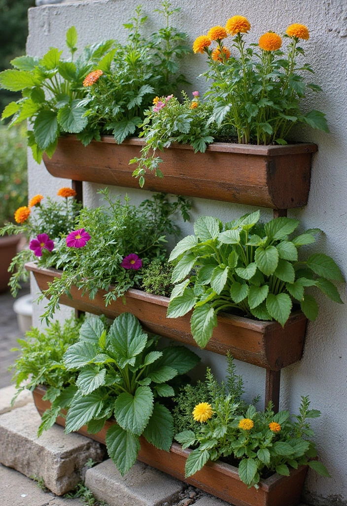 30 Patio Plant Wall Designs for Stylish Outdoor Living 13 30 Patio Plant Wall Designs for Stylish Outdoor Living - 13. Vertical Garden with Planter Boxes
