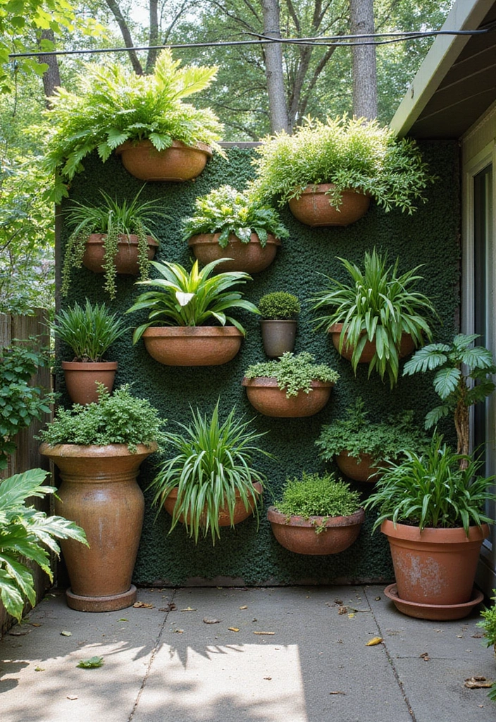 30 Patio Plant Wall Designs for Stylish Outdoor Living 18 30 Patio Plant Wall Designs for Stylish Outdoor Living - 18. Artistic Plant Wall