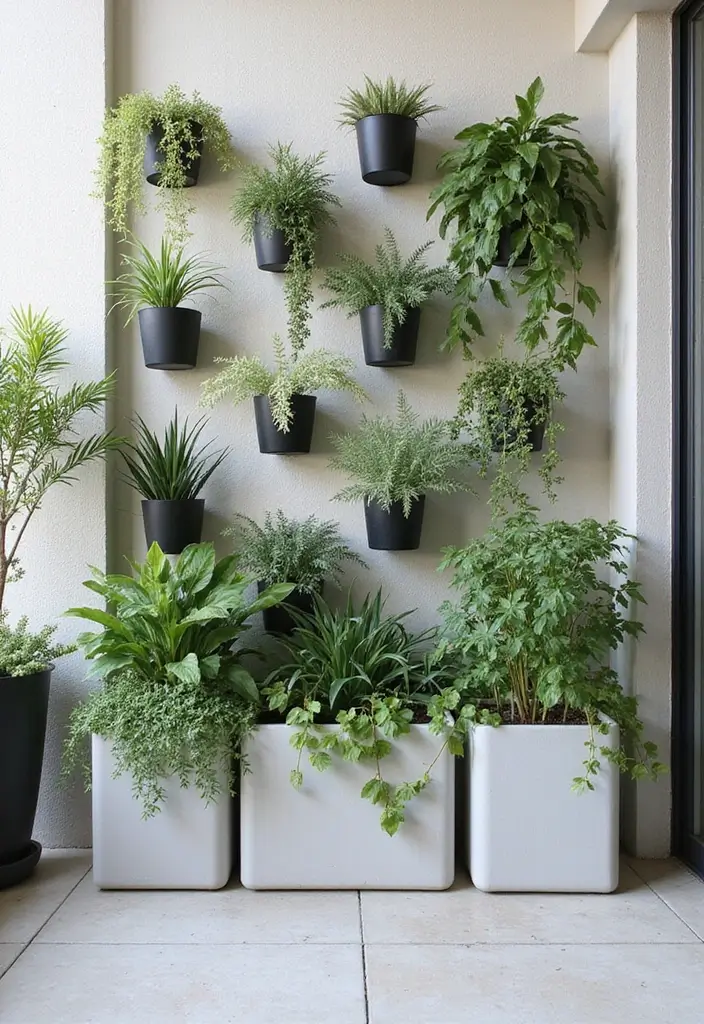 30 Patio Plant Wall Designs for Stylish Outdoor Living 29 30 Patio Plant Wall Designs for Stylish Outdoor Living - 29. Minimalist Vertical Plant Display