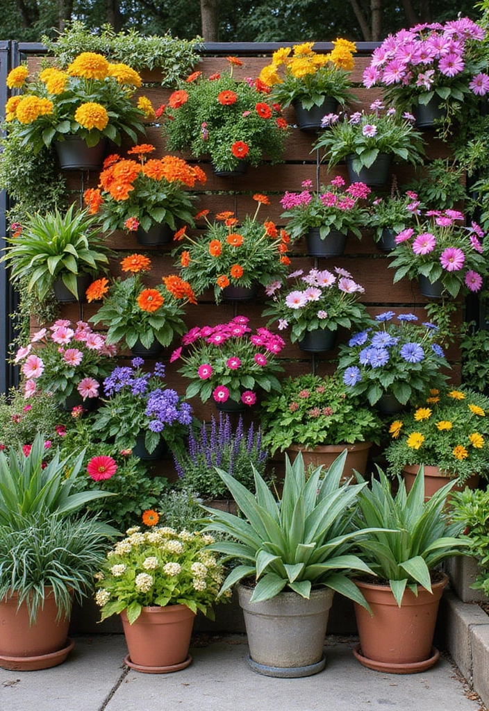 30 Patio Plant Wall Designs for Stylish Outdoor Living 30 30 Patio Plant Wall Designs for Stylish Outdoor Living - 30. Vertical Wall of Color
