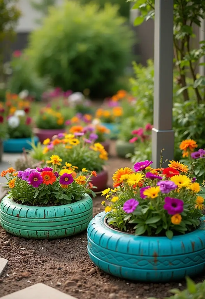 30 Plant Bed Ideas That Will Elevate Your Garden Design 6 30 Plant Bed Ideas That Will Elevate Your Garden Design - 6. Recycled Tire Gardens