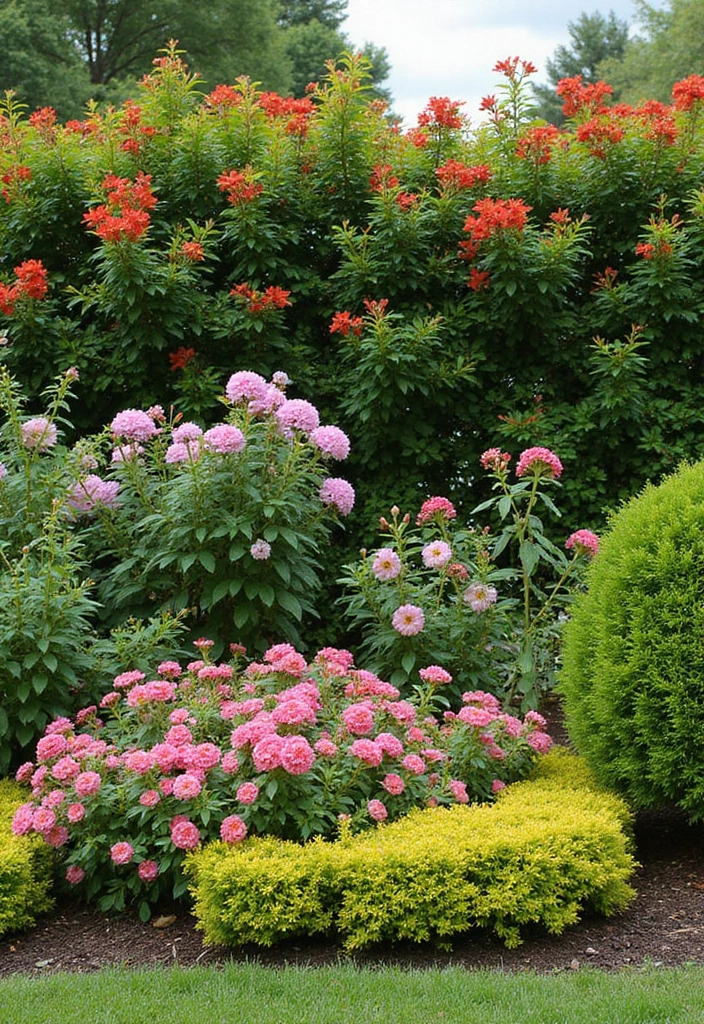 30 Plant Fence Ideas to Blend Nature with Privacy 11 30 Plant Fence Ideas to Blend Nature with Privacy - 11. Colorful Flowering Shrubs