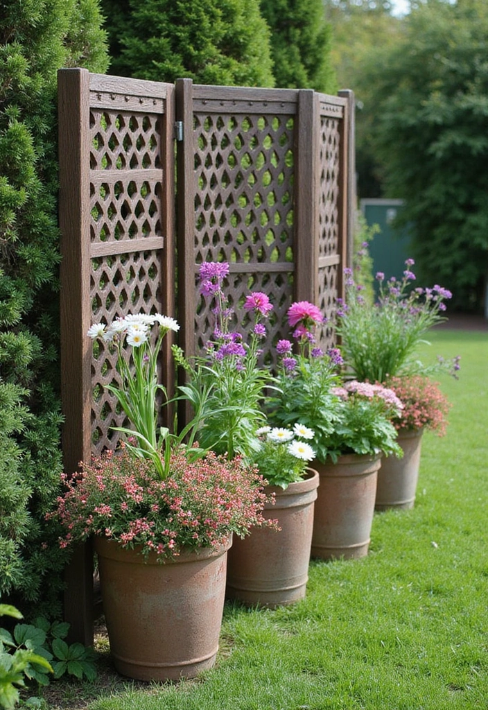 30 Plant Fence Ideas to Blend Nature with Privacy 24 30 Plant Fence Ideas to Blend Nature with Privacy - 24. Decorative Screen Planters