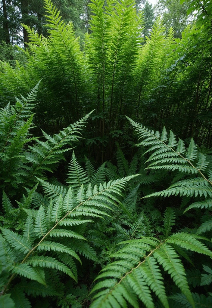 30 Plant Fence Ideas to Blend Nature with Privacy 27 30 Plant Fence Ideas to Blend Nature with Privacy - 27. Shade-Loving Ferns
