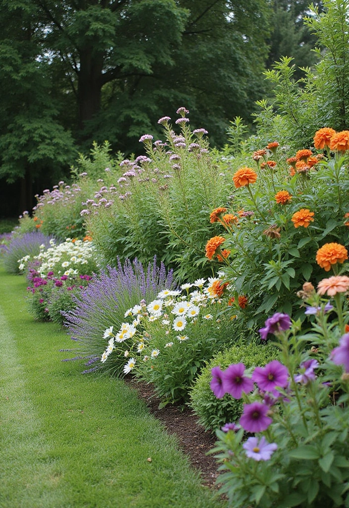 30 Plant Fence Ideas to Blend Nature with Privacy 9 30 Plant Fence Ideas to Blend Nature with Privacy - 9. Mixed Perennial Border