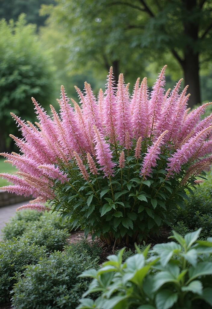 30 Plant Ideas for the Front of Your House to Boost Curb Appeal 10 30 Plant Ideas for the Front of Your House to Boost Curb Appeal - 10. Astilbe for Shady Elegance