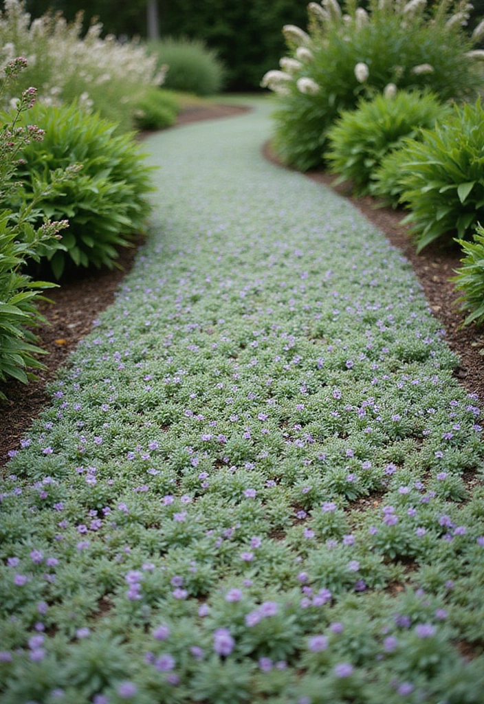 30 Plant Ideas for the Front of Your House to Boost Curb Appeal 16 30 Plant Ideas for the Front of Your House to Boost Curb Appeal - 16. Creeping Thyme for Ground Cover