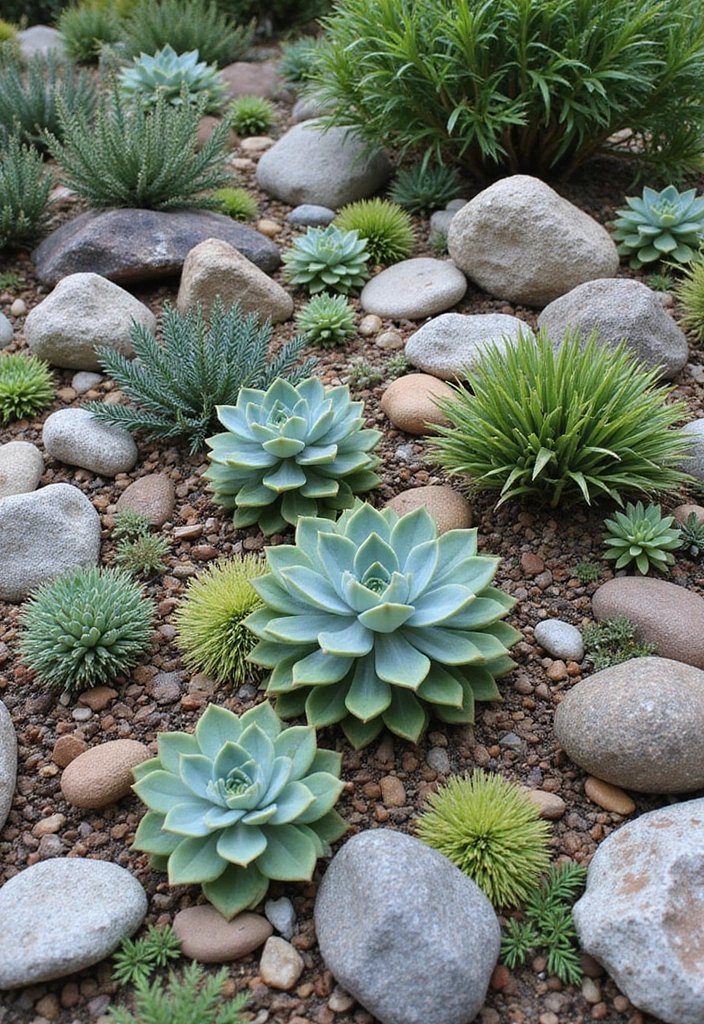 30 Plant Landscaping Ideas for a Lush Backyard - 16. Succulent Rock Gardens