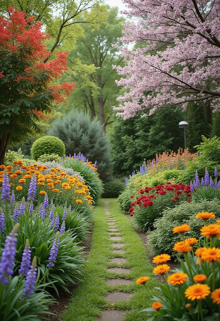 30 Plant Landscaping Ideas for a Lush Backyard - 21. Seasonal Planting