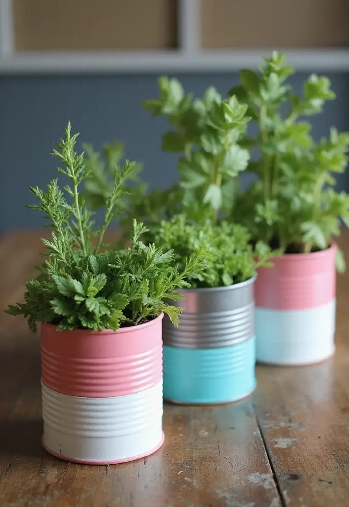 30 Plant Pot Design Ideas to Upgrade Your Decor 1 30 Plant Pot Design Ideas to Upgrade Your Decor - 1. Upcycled Tin Cans