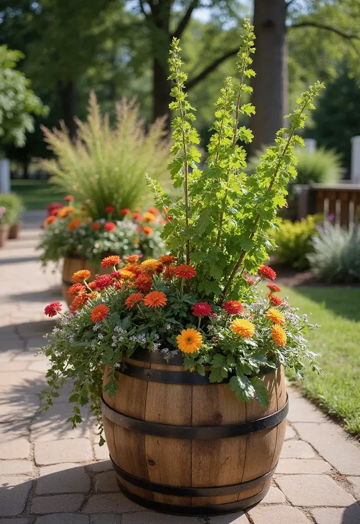 30 Plant Pot Design Ideas to Upgrade Your Decor 19 30 Plant Pot Design Ideas to Upgrade Your Decor - 19. Wine Barrel Planters