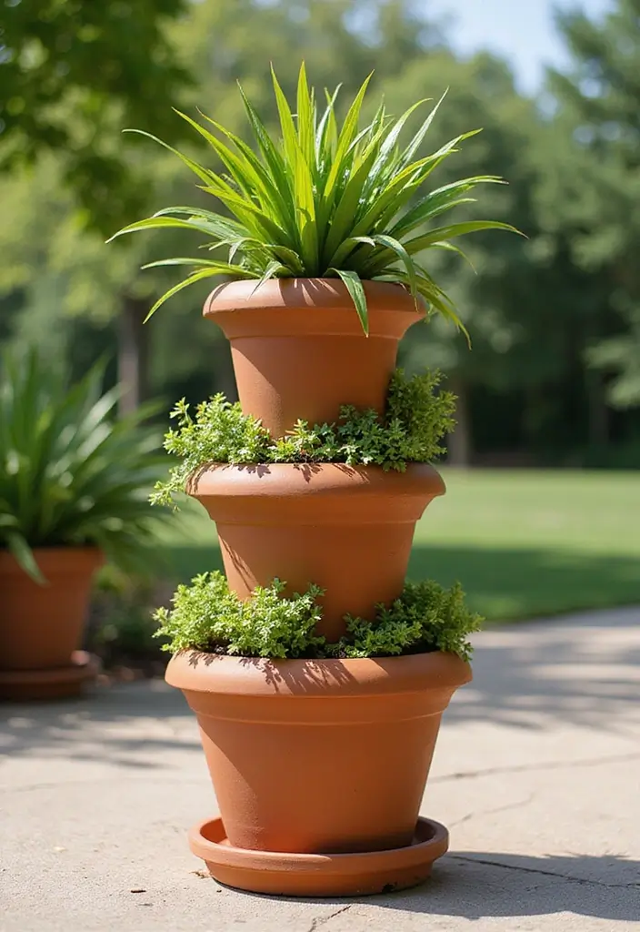 30 Plant Pot Design Ideas to Upgrade Your Decor 21 30 Plant Pot Design Ideas to Upgrade Your Decor - 21. Terra Cotta Pot Tower