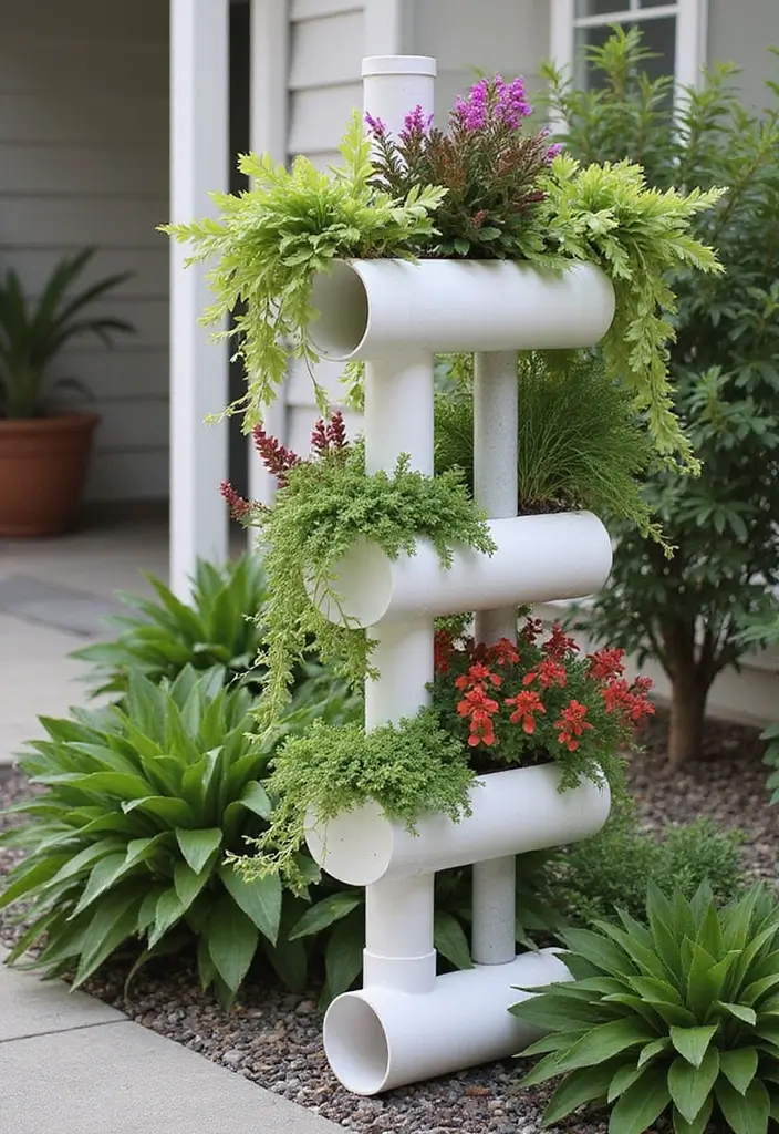30 Plant Pot Design Ideas to Upgrade Your Decor 24 30 Plant Pot Design Ideas to Upgrade Your Decor - 24. Upcycled PVC Pipes