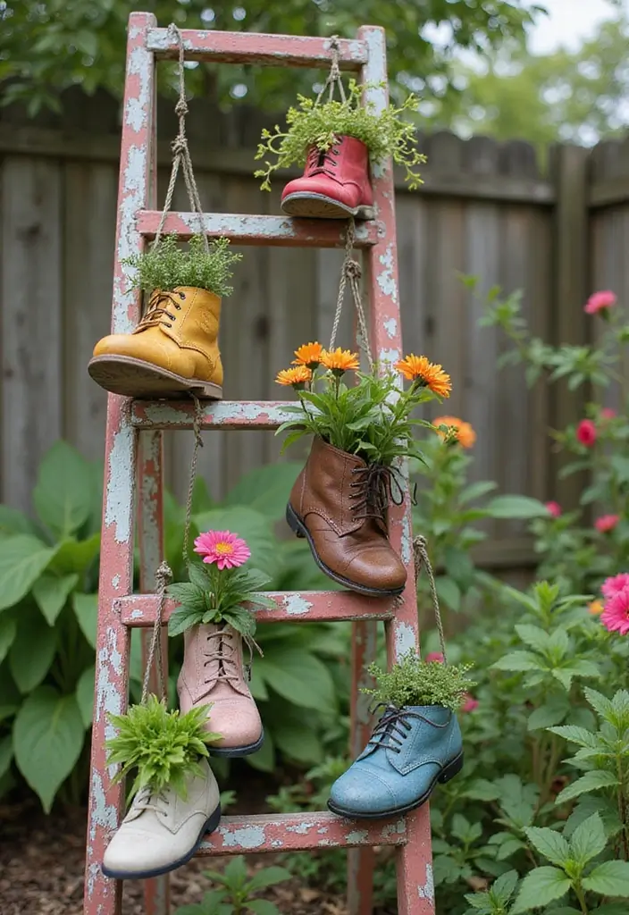30 Plant Pot Design Ideas to Upgrade Your Decor 26 30 Plant Pot Design Ideas to Upgrade Your Decor - 26. Hanging Shoe Planters