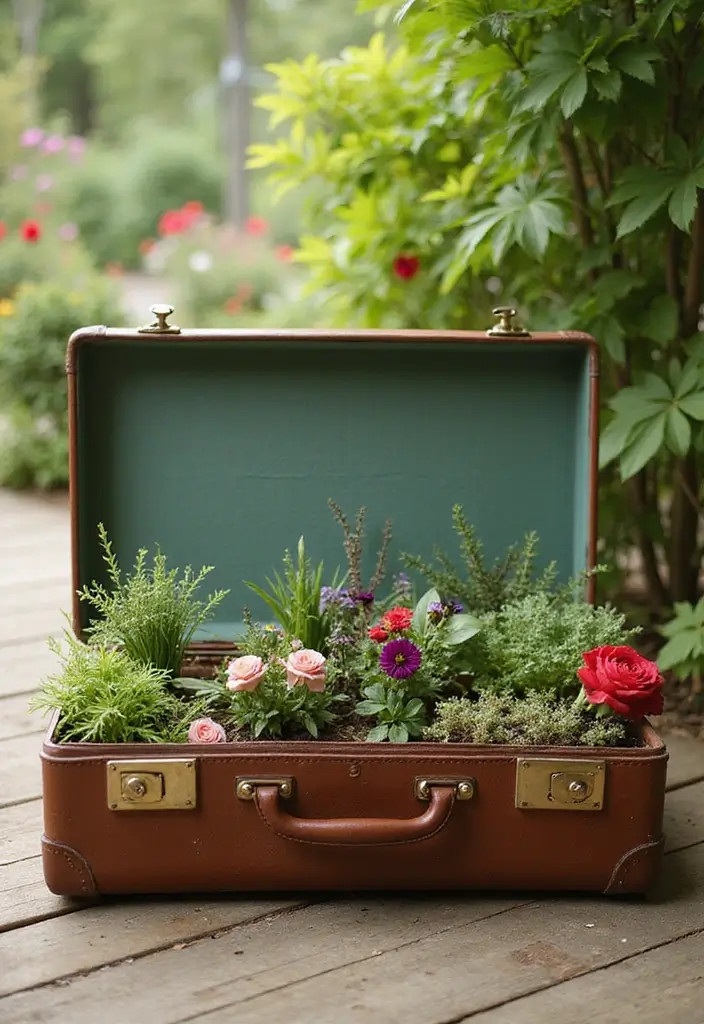 30 Plant Pot Design Ideas to Upgrade Your Decor 28 30 Plant Pot Design Ideas to Upgrade Your Decor - 28. Vintage Suitcases