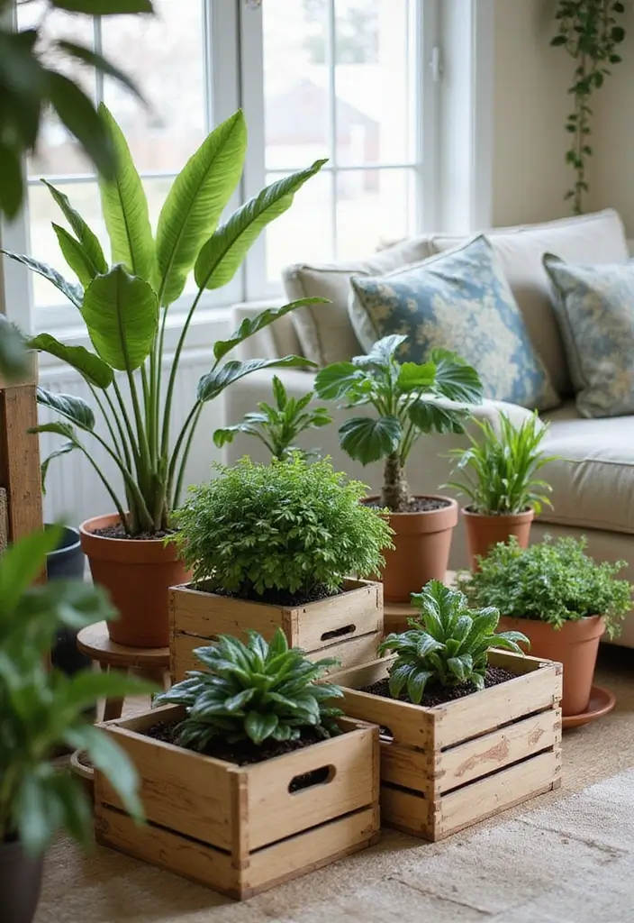 30 Plant Pot Design Ideas to Upgrade Your Decor 3 30 Plant Pot Design Ideas to Upgrade Your Decor - 3. Wooden Crates