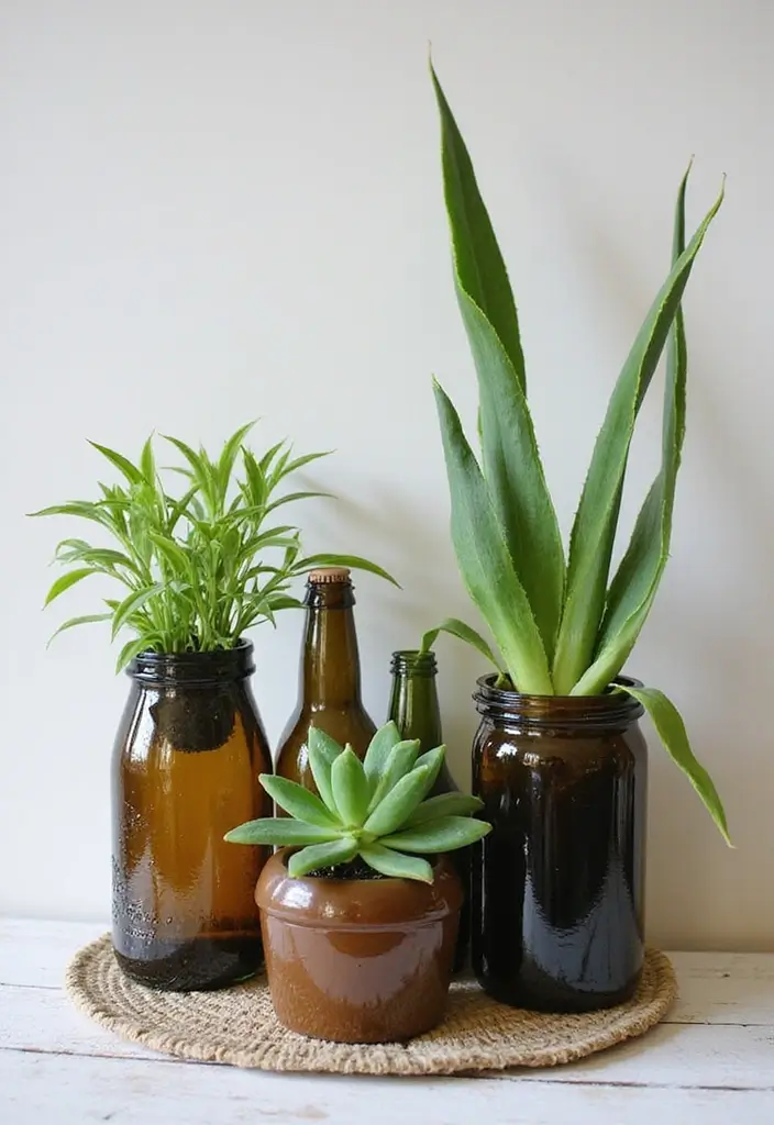 30 Plant Pot Design Ideas to Upgrade Your Decor 7 30 Plant Pot Design Ideas to Upgrade Your Decor - 7. Upcycled Bottles
