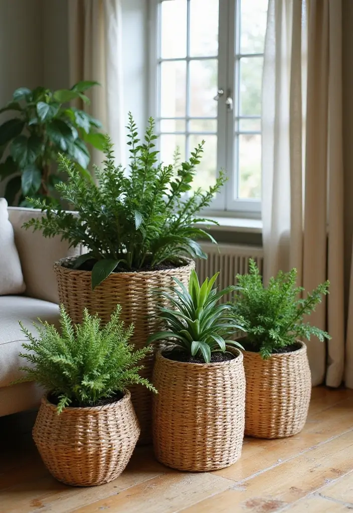 30 Plant Pot Design Ideas to Upgrade Your Decor 9 30 Plant Pot Design Ideas to Upgrade Your Decor - 9. Woven Baskets