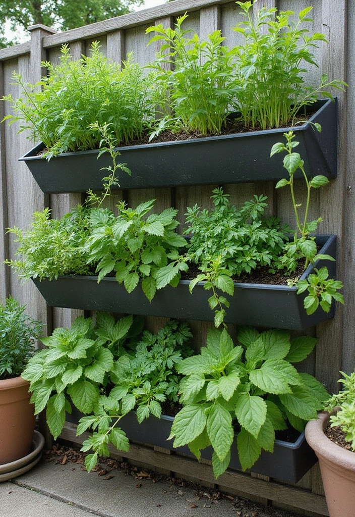 30 Plant Privacy Screen Ideas for a Natural Barrier - 5. Vertical Herb Gardens