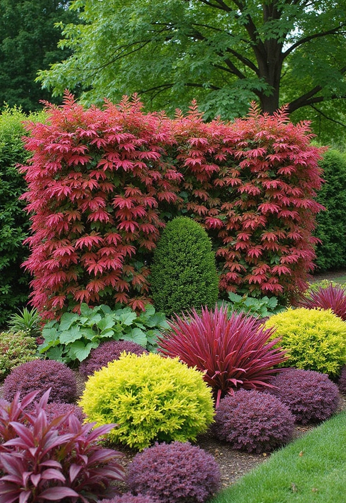 30 Plant Privacy Screen Ideas for a Natural Barrier - 6. Colorful Foliage Plants