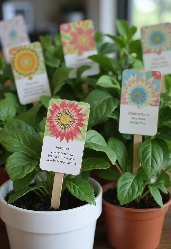30 Pothos Plant Aesthetic Inspirations You’ll Love 16 30 Pothos Plant Aesthetic Inspirations You’ll Love - 16. Creative Plant Tags
