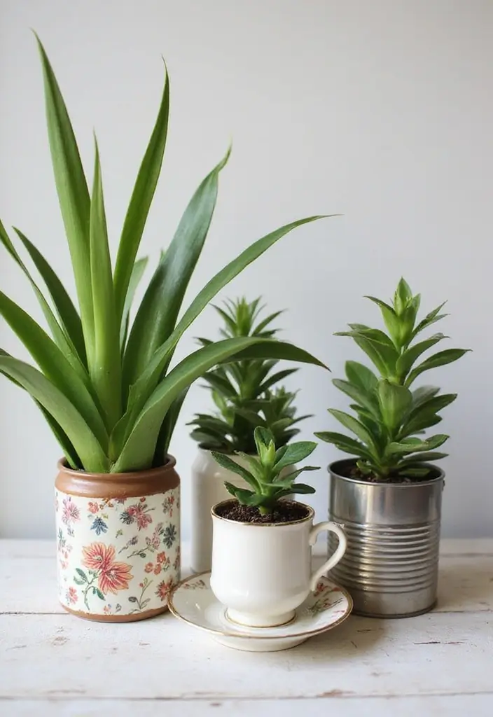 30 Pothos Plant Aesthetic Inspirations You’ll Love 22 30 Pothos Plant Aesthetic Inspirations You’ll Love - 22. Repurposed Containers