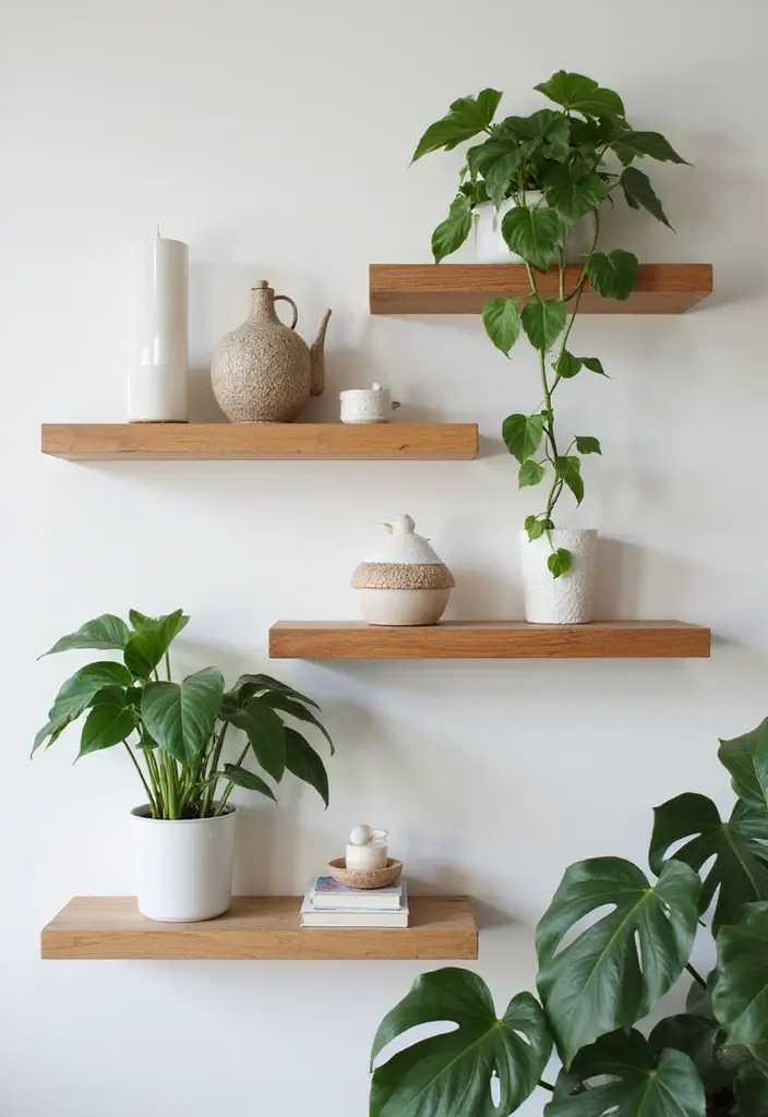 30 Pothos Plant Decor Ideas for Every Corner of Your Home 11 30 Pothos Plant Decor Ideas for Every Corner of Your Home - 11. Floating Shelves