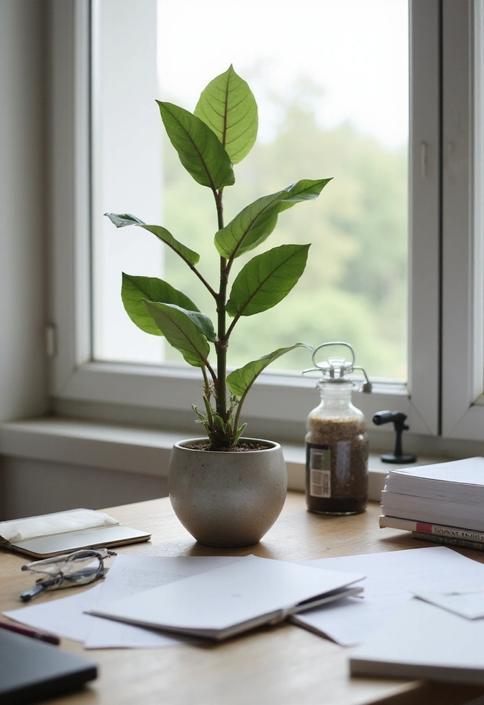 30 Pothos Plant Decor Ideas for Every Corner of Your Home 7 30 Pothos Plant Decor Ideas for Every Corner of Your Home - 7. Desk Companions
