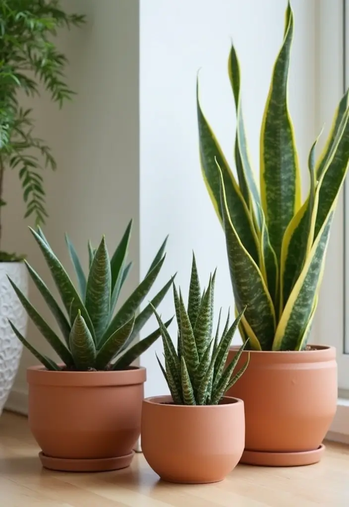 30 Snake Plant Pot Ideas for Stylish Indoor Decor 14 30 Snake Plant Pot Ideas for Stylish Indoor Decor - 14. Pet-Friendly Options