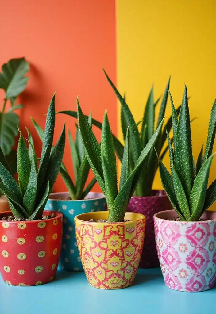 30 Snake Plant Pot Ideas for Stylish Indoor Decor 17 30 Snake Plant Pot Ideas for Stylish Indoor Decor - 17. Eye-Catching Patterns