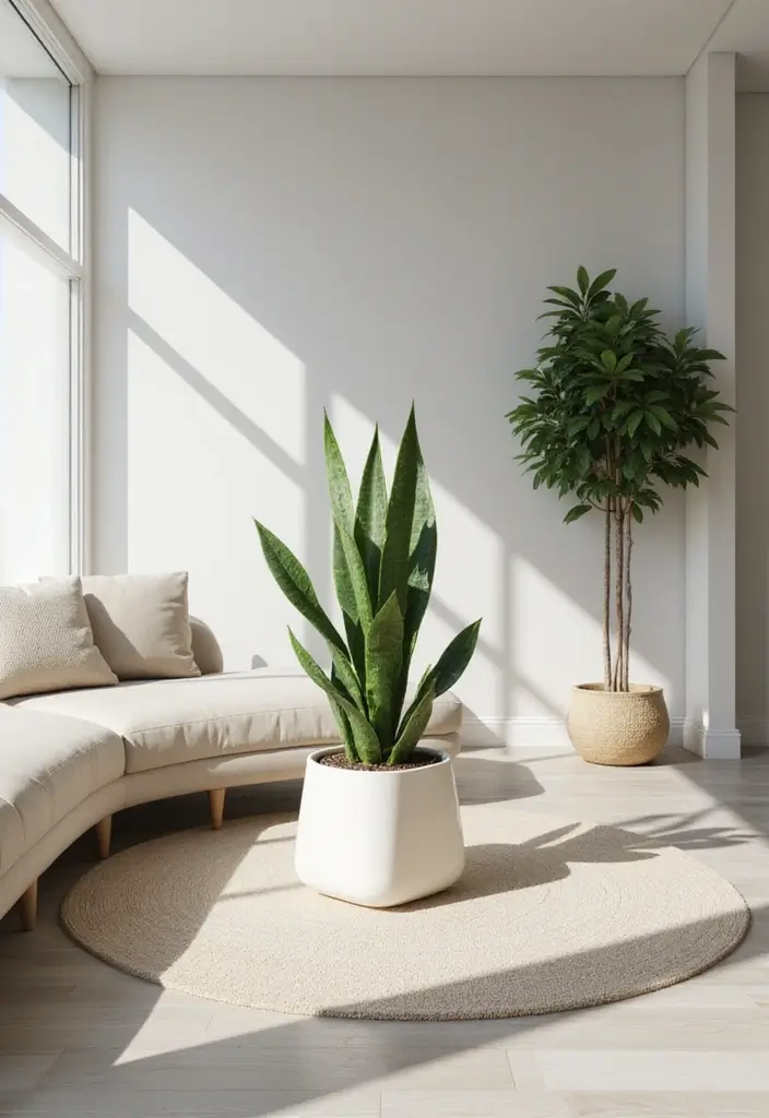 30 Snake Plant Pot Ideas for Stylish Indoor Decor 2 30 Snake Plant Pot Ideas for Stylish Indoor Decor - 2. Modern Minimalism