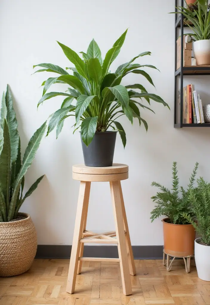 30 Spider Plant Decor Ideas You’ll Want to Try 22 30 Spider Plant Decor Ideas You’ll Want to Try - 22. Stand Alone Plant Stools