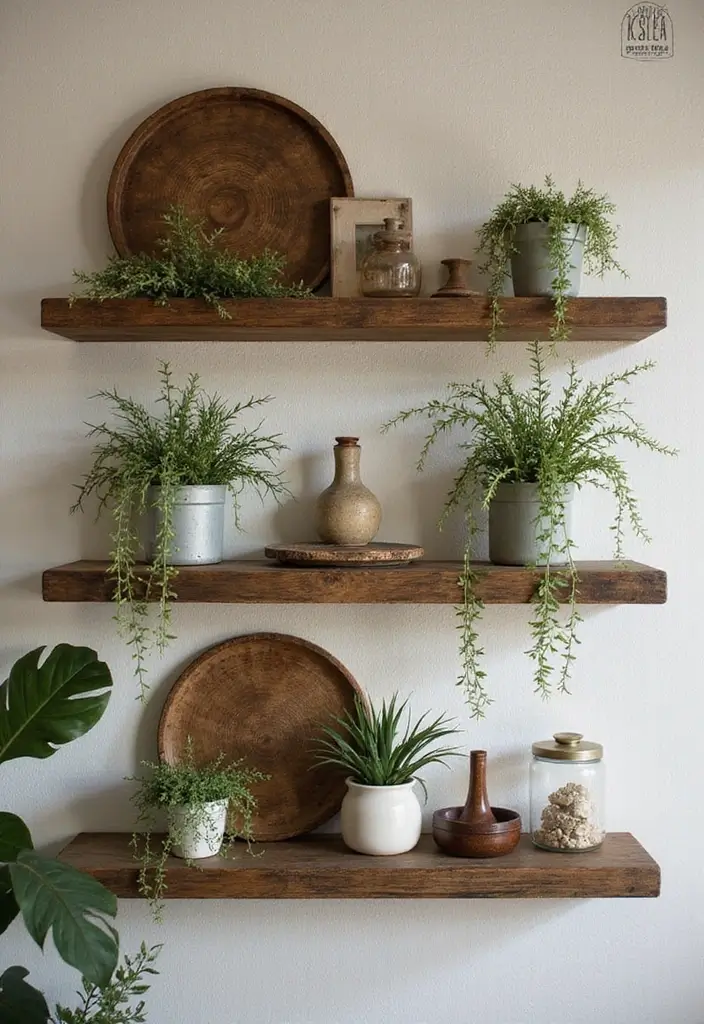 30 Spider Plant Decor Ideas You’ll Want to Try 8 30 Spider Plant Decor Ideas You’ll Want to Try - 8. Reclaimed Wood Plant Shelves