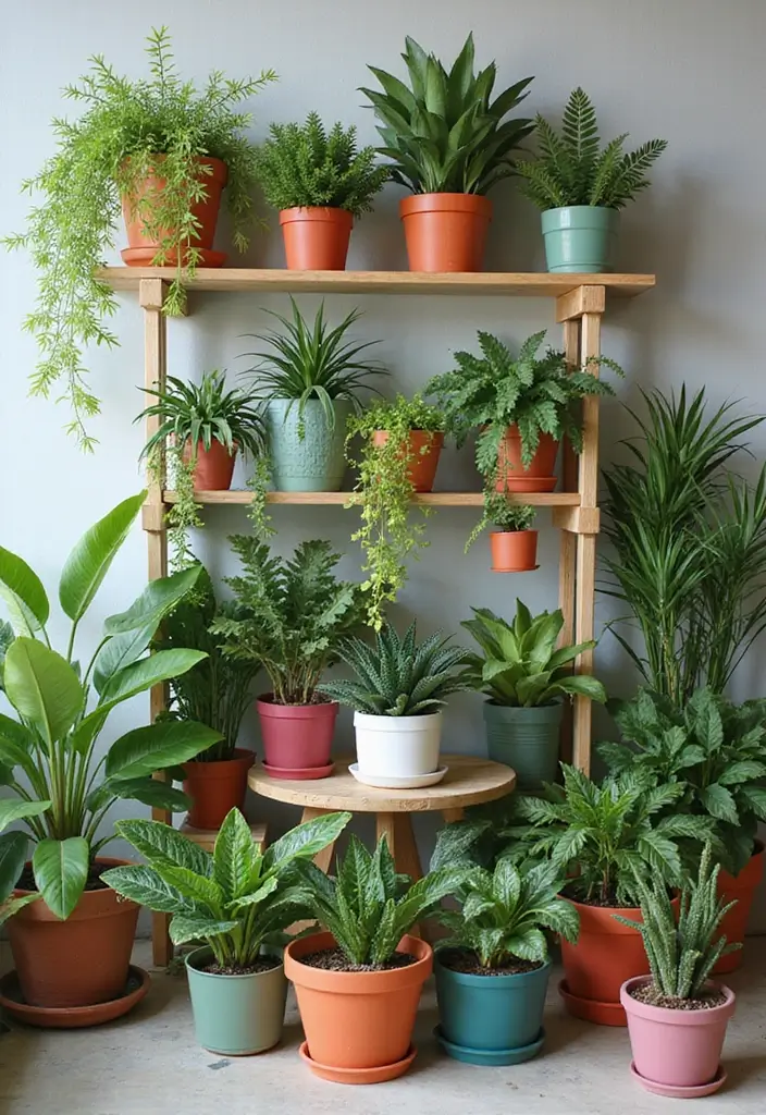 30 Stunning Plant Decor Ideas for a Fresh and Modern Look - 12. Color-Coded Plant Displays
