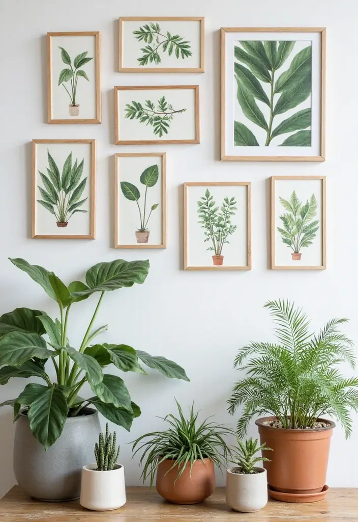 30 Stunning Plant Decor Ideas for a Fresh and Modern Look - 20. Plant-Themed Wall Art