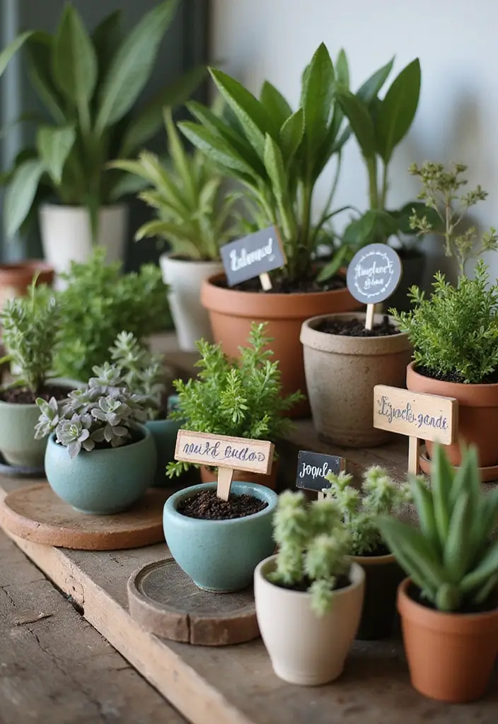 30 Stunning Plant Decor Ideas for a Fresh and Modern Look - 27. Plant Labels and Tags