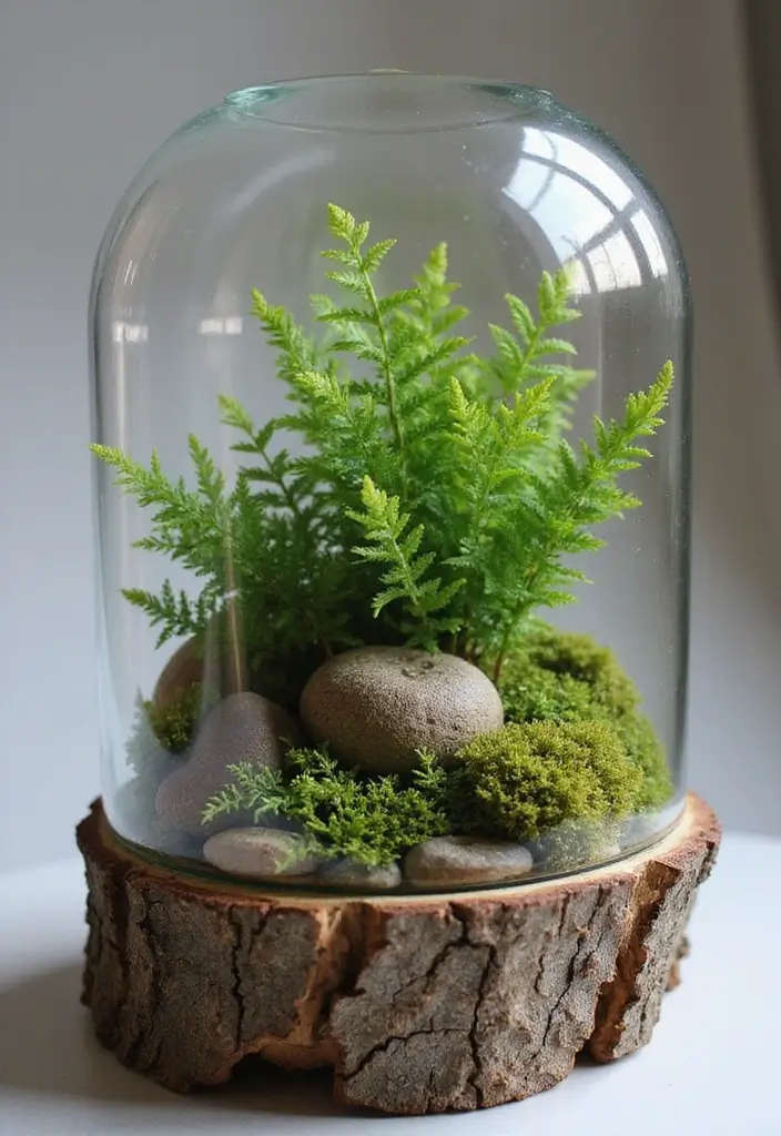 30 Unique Plant Terrarium Ideas for Small Green Worlds 16 30 Unique Plant Terrarium Ideas for Small Green Worlds - 16. Terrarium with Natural Bark