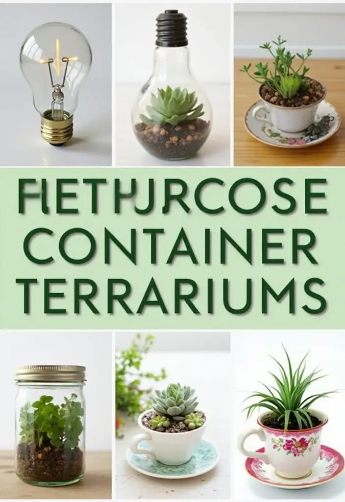 30 Unique Plant Terrarium Ideas for Small Green Worlds 26 30 Unique Plant Terrarium Ideas for Small Green Worlds - 26. Repurposed Container Terrarium