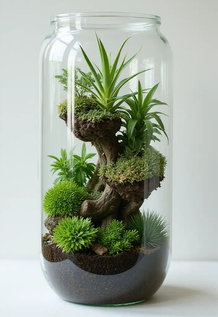 30 Unique Plant Terrarium Ideas for Small Green Worlds 28 30 Unique Plant Terrarium Ideas for Small Green Worlds - 28. Multilevel Terrarium