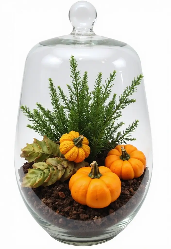 30 Unique Plant Terrarium Ideas for Small Green Worlds 29 30 Unique Plant Terrarium Ideas for Small Green Worlds - 29. Terrarium with Seasonal Decor
